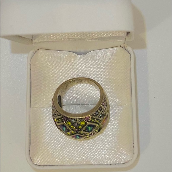 Heidi Daus statement cocktail ring multi color gems size 7 - Picture 4 of 4